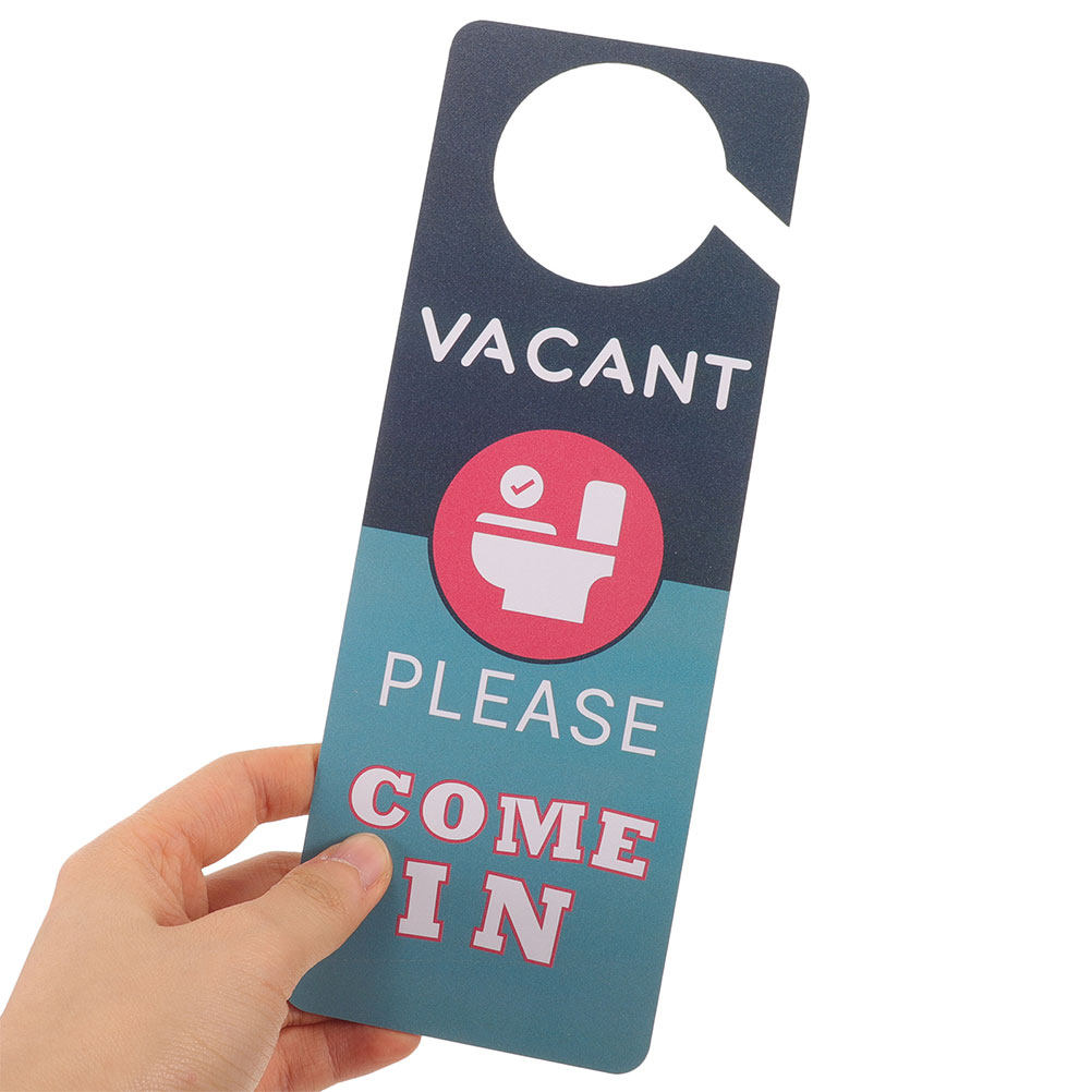 Home Bathroom Occupied Sign - 2Pcs Double-Sided Toilet Door Sign PVC