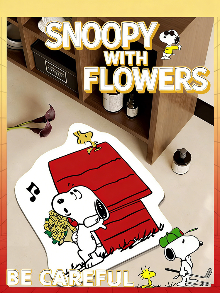 Home Bathroom Door - Lovely Snoopy Cartoon Floor Mat Home
