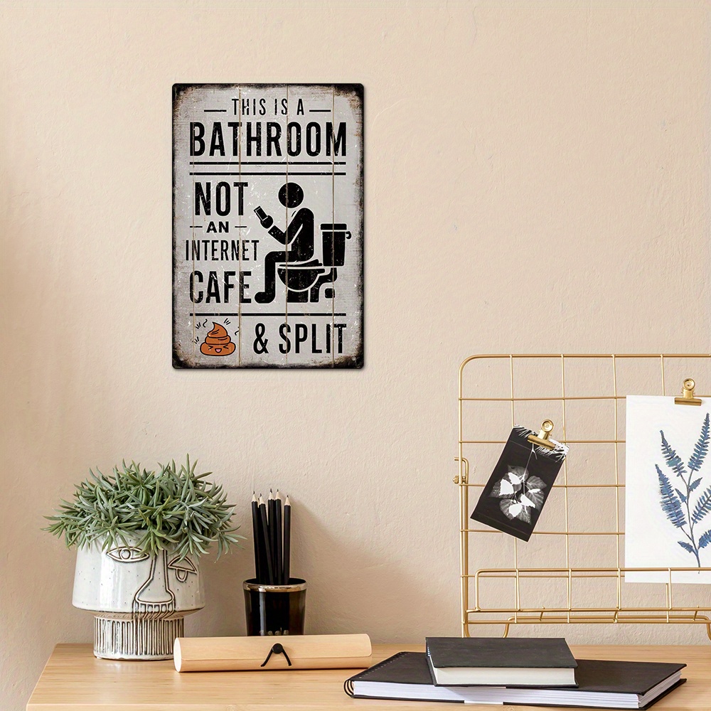 Home Bathroom Wall Decor - 1pc Vintage Metal Sign, This Is