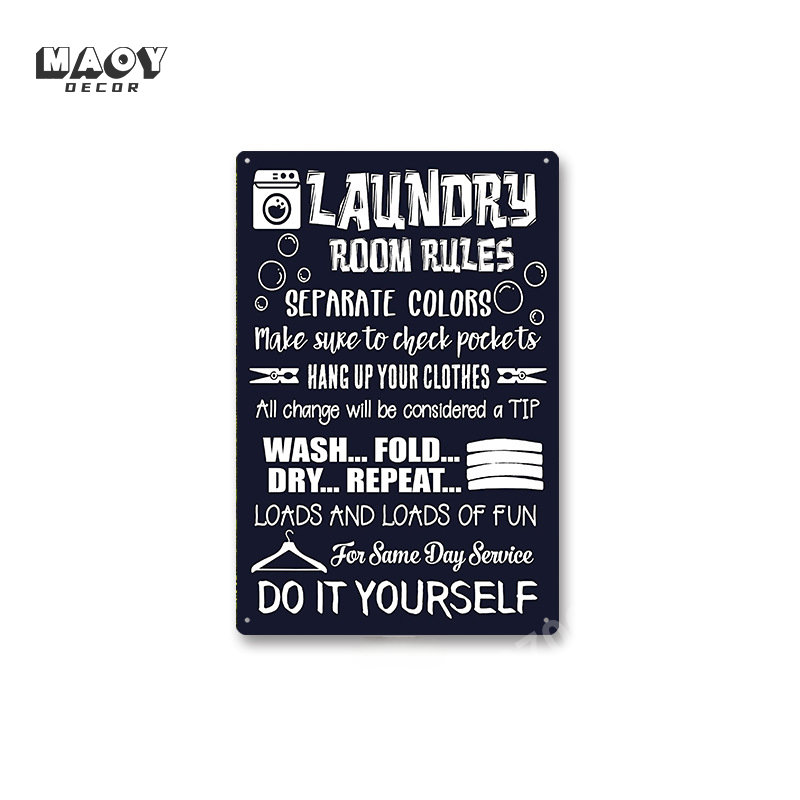 Slogan Metal Tin Sign Laundry  - đánh giá và giá Home Bathroom Wall Decor