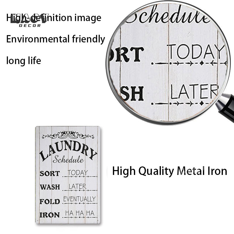 Slogan Metal Tin Sign Laundry  - đánh giá và giá Home Bathroom Wall Decor