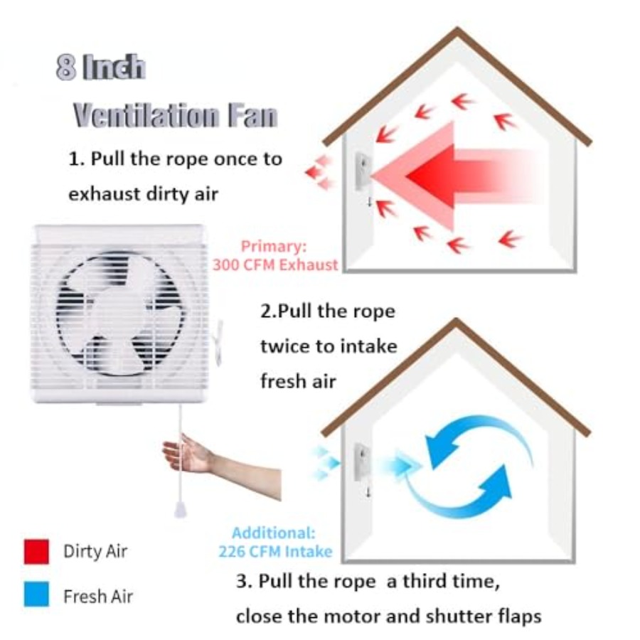 8 Window Shutter Exhaust Fan x - đánh giá và giá Home Bathroom Extractor Fan