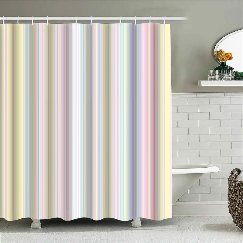 Soft Striped Shower Curtain Pa - đánh giá và giá Home Bathroom Colors