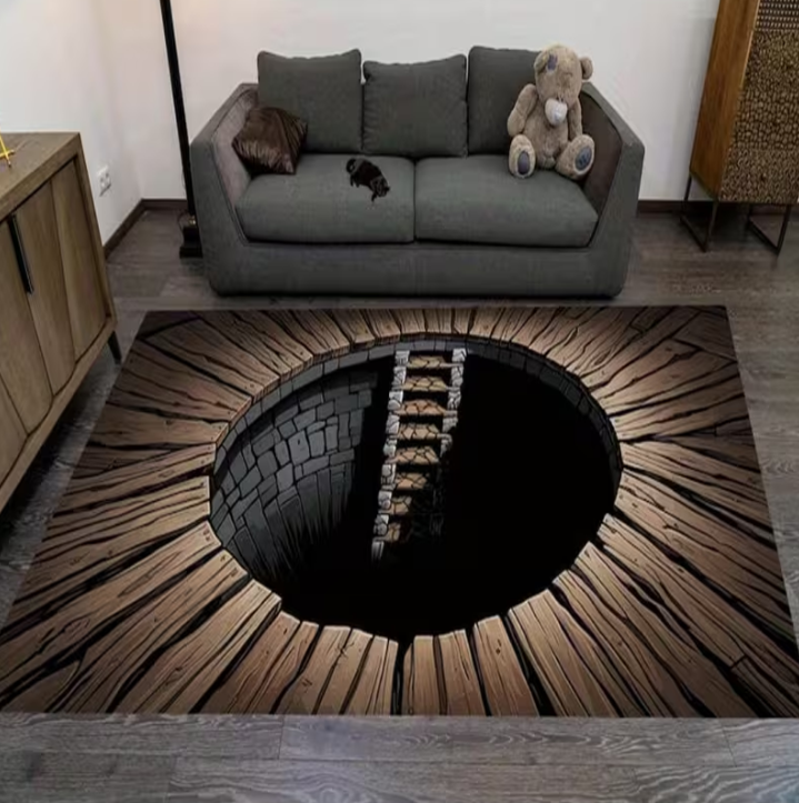 3D Carpet Illusion Design with - đánh giá và giá Home Goods Bathroom Decor