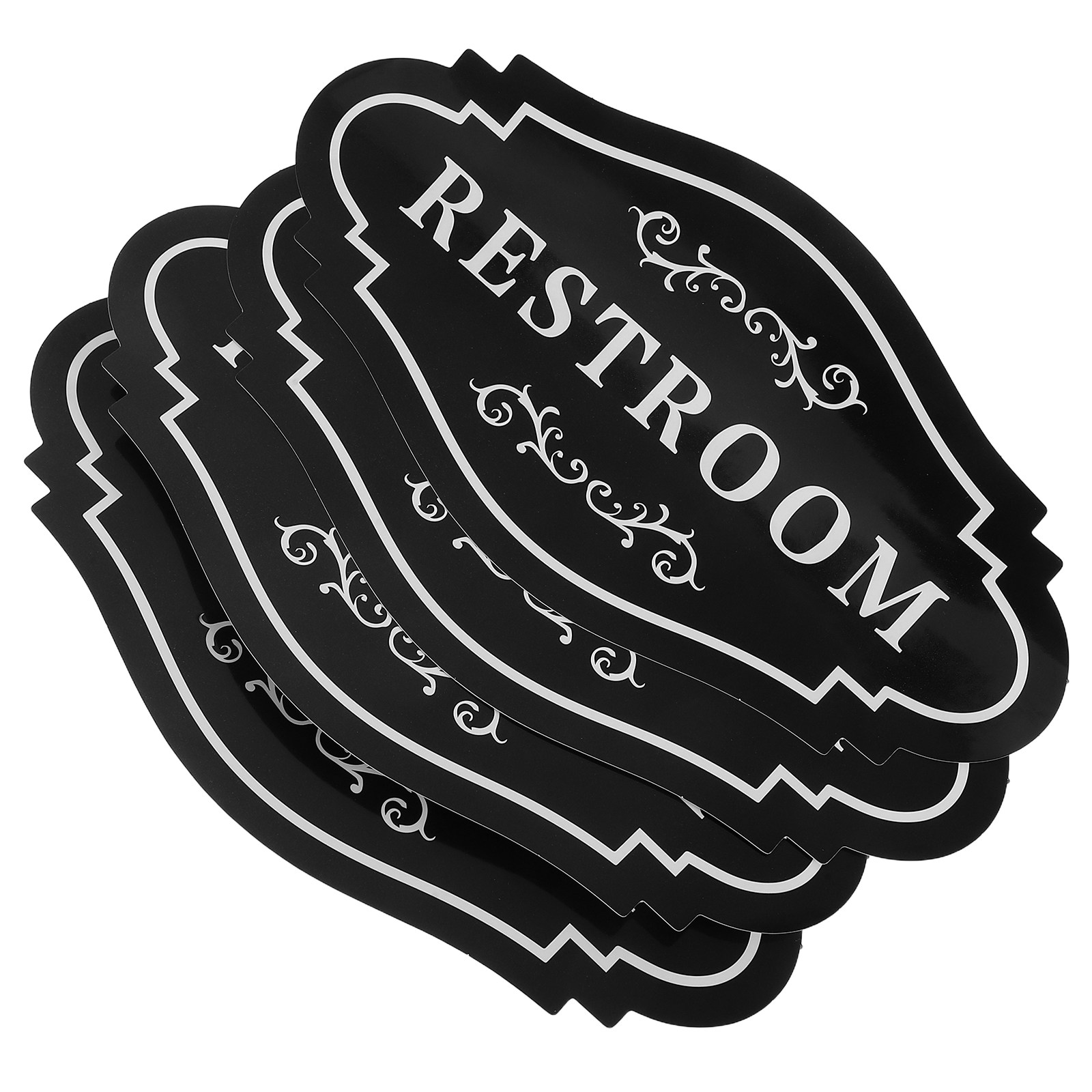 4Pcs Restroom Vinyl Decal Blac - đánh giá và giá Home Bathroom Door