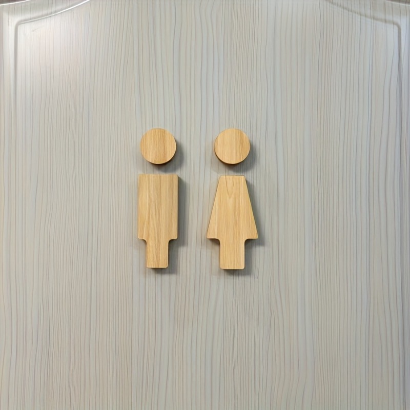 2PCS Wooden Bathroom Sign for  - đánh giá và giá Home Bathroom Door