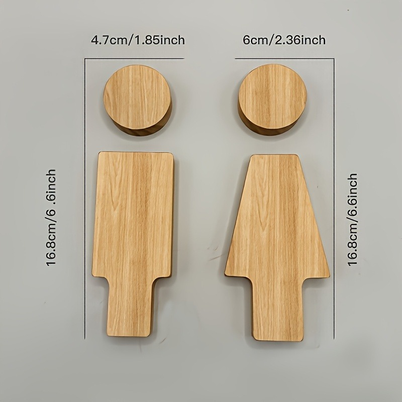 2PCS Wooden Bathroom Sign for  - đánh giá và giá Home Bathroom Door