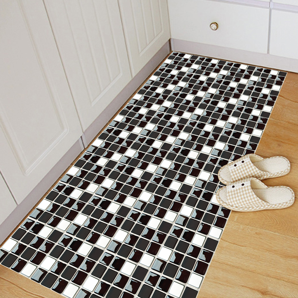 Black & White Marble Mosaic Ti - đánh giá và giá Home Bathroom Floor Tiles