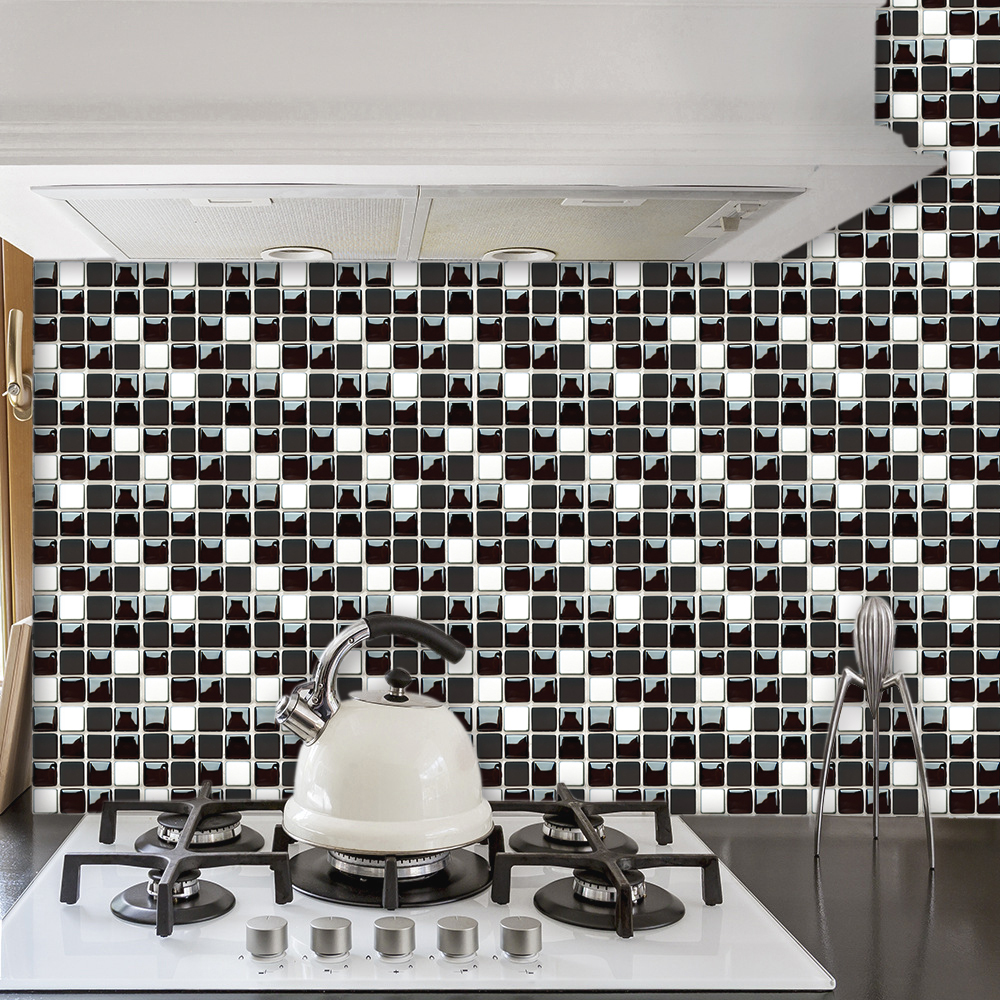 Black & White Marble Mosaic Ti - đánh giá và giá Home Bathroom Floor Tiles