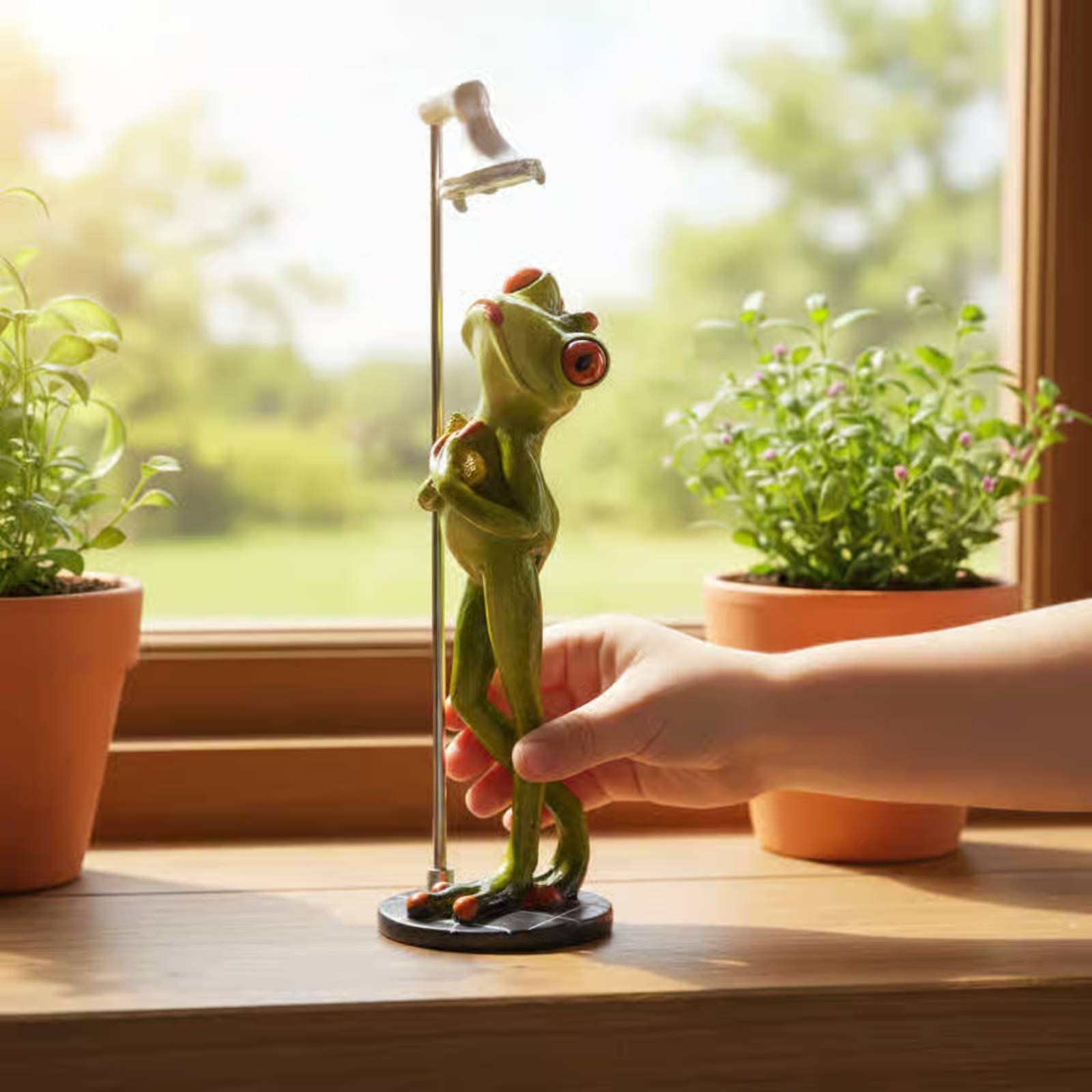 Showering Frog Figurine Novelt - đánh giá và giá Home Bathroom