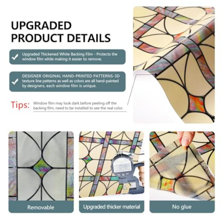 3D Stained Glass Window Film,  - đánh giá và giá Home Bathroom Door