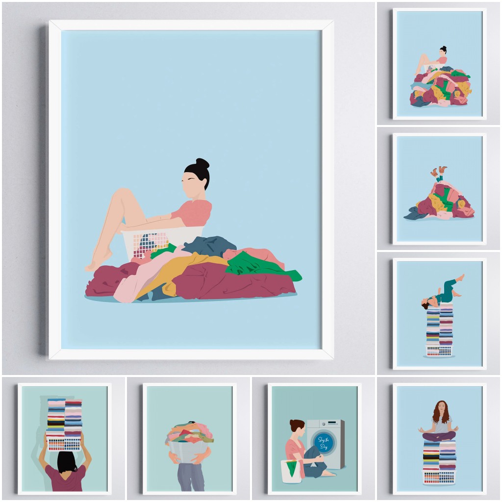 Pastel Colors Art Print Laundr - đánh giá và giá Home Bathroom Colors