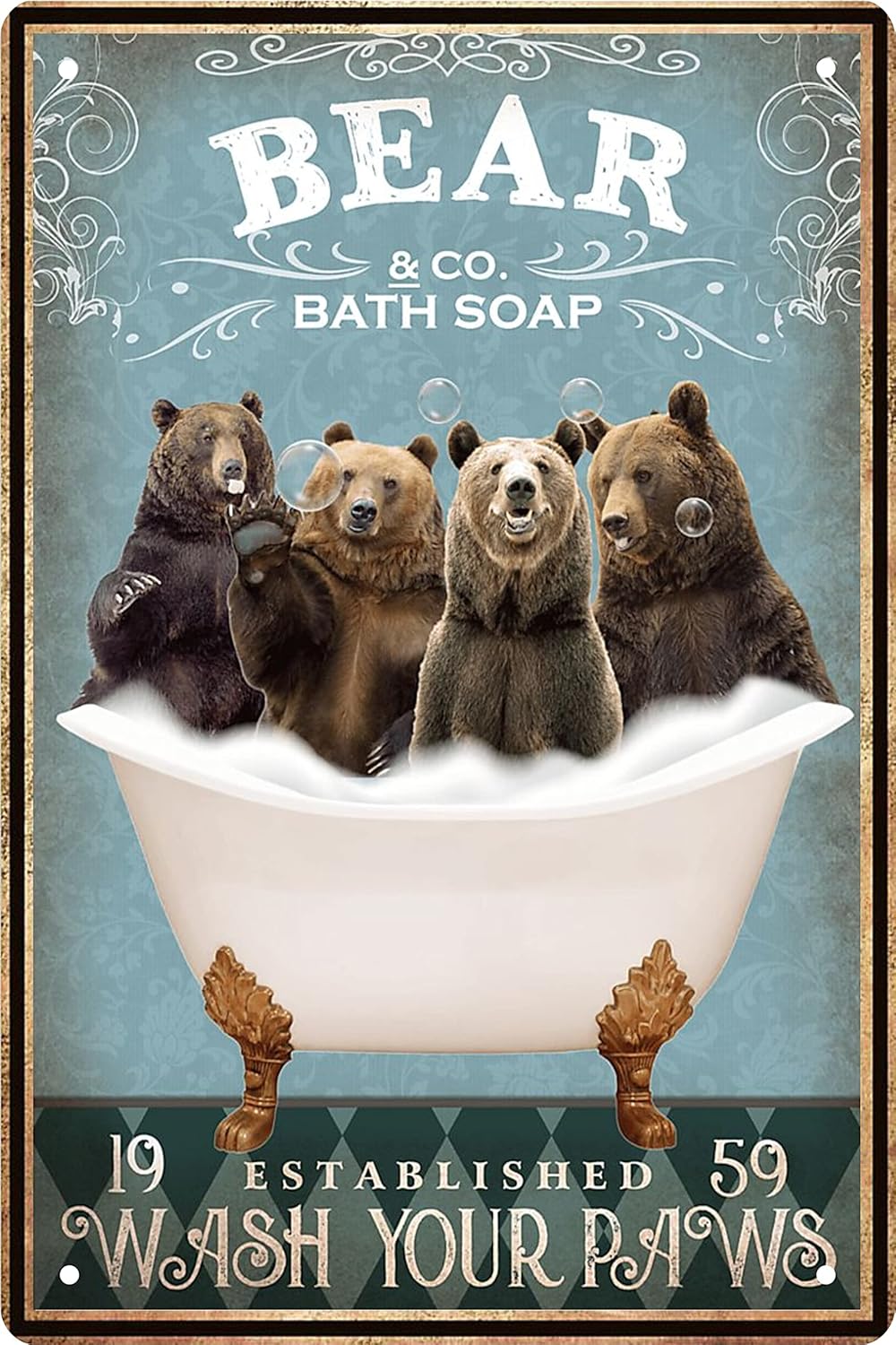 Funny Vintage And Bathtub Meta - đánh giá và giá Home Bathroom Wall Decor