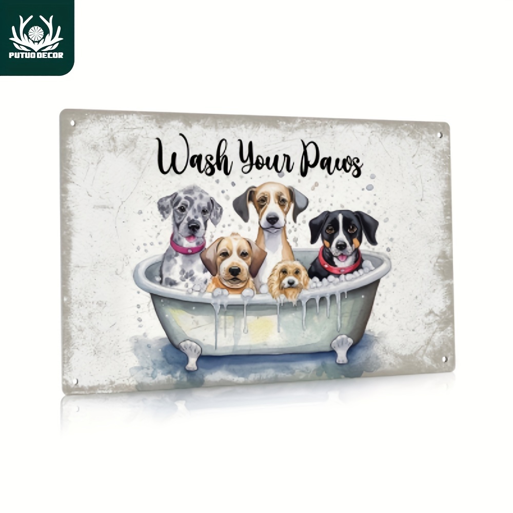 1Pc, Dog Metal Sign, Vintage T - đánh giá và giá Home Bathroom Wall Decor