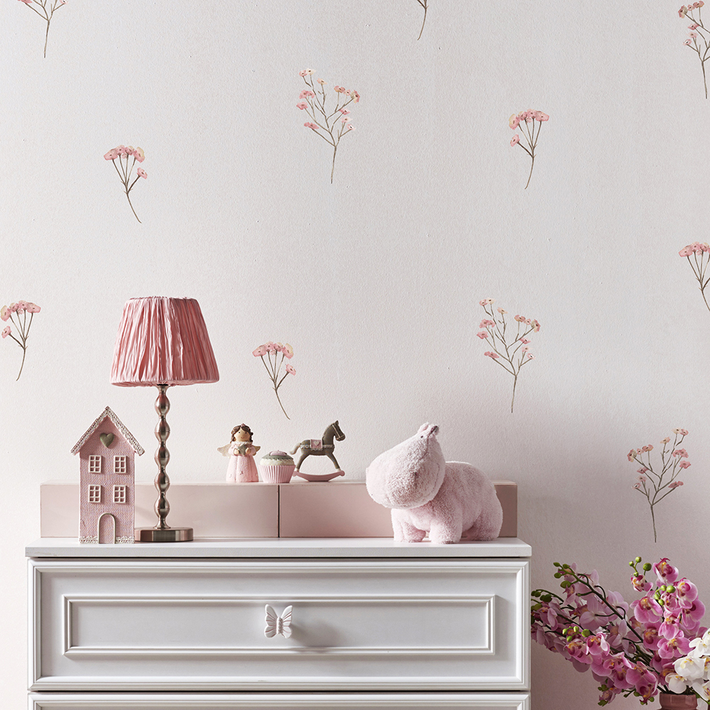 Pink  Watercolor Flower Wall S - đánh giá và giá Home Bathroom Floor Tiles