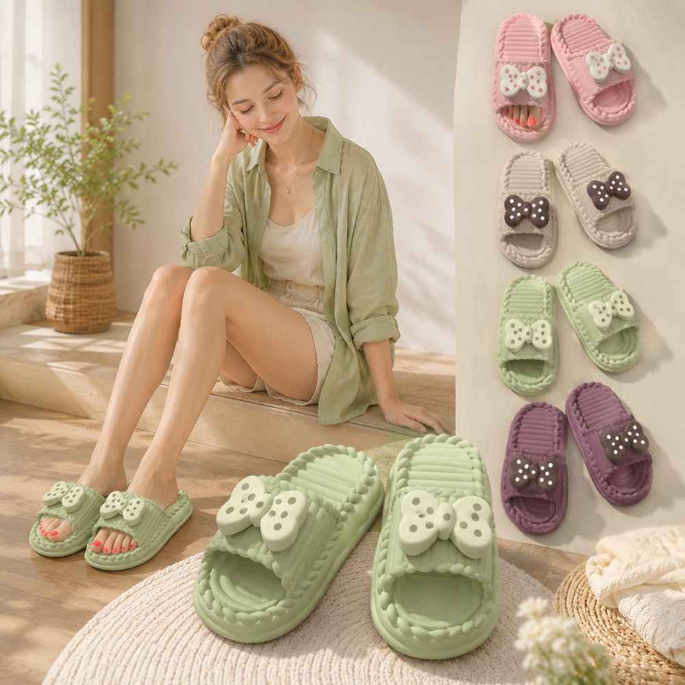 Cute PVC Women Bow Slippers So - đánh giá và giá Home Bathroom Colors