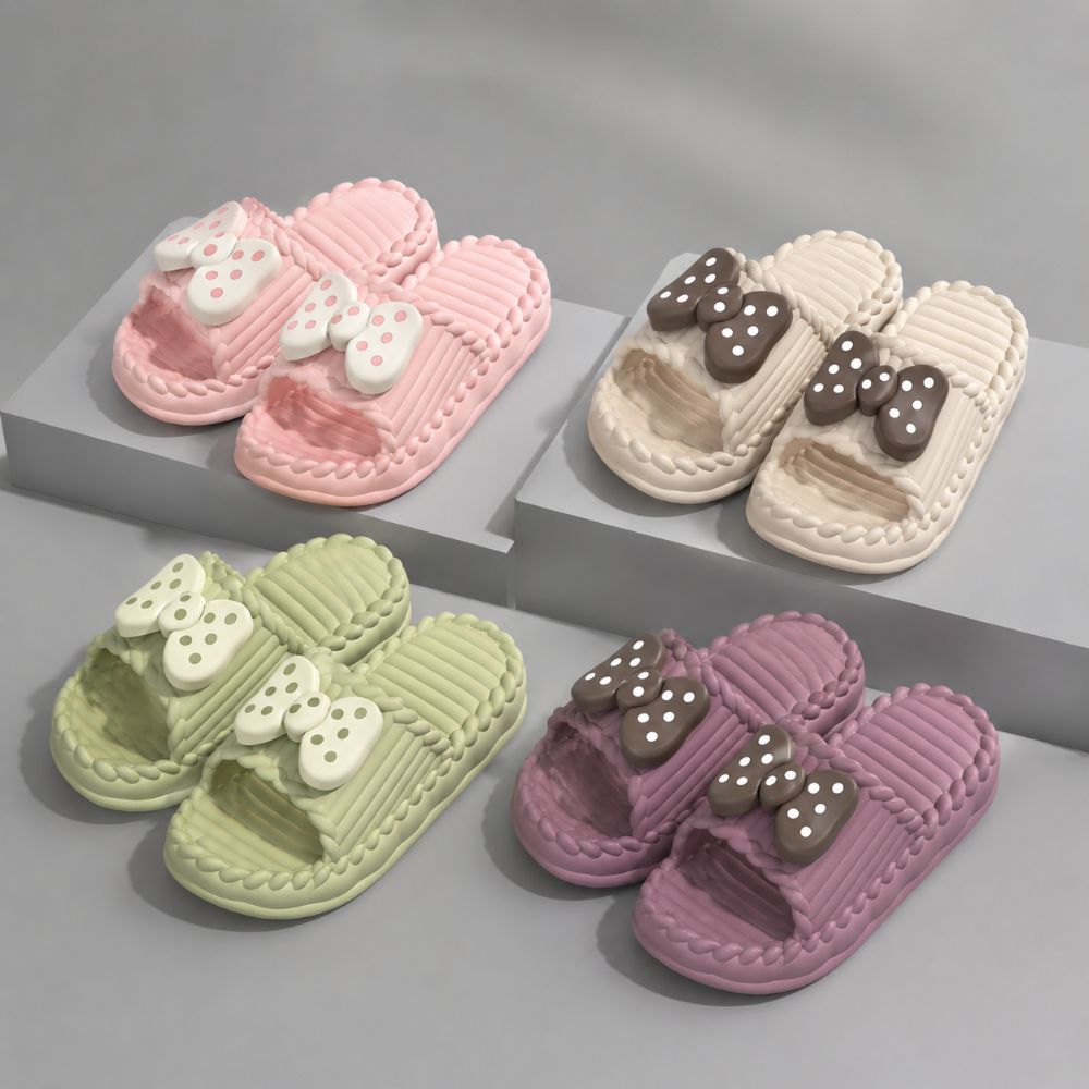 Cute PVC Women Bow Slippers So - đánh giá và giá Home Bathroom Colors
