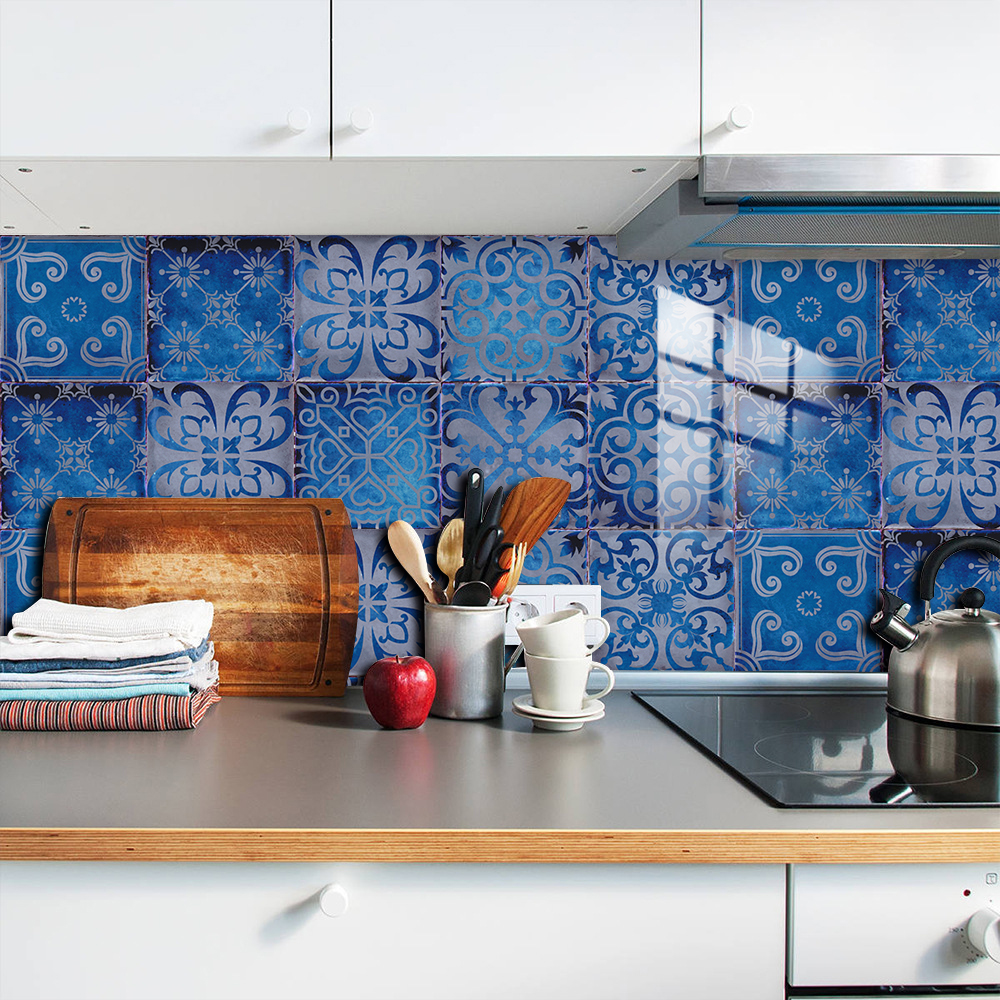 10pcs/set Dream Blue Tile Stic - đánh giá và giá Home Bathroom Floor Tiles