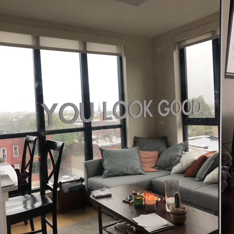 You Look Good Mirror Wall Stic - đánh giá và giá Home Goods Bathroom Decor