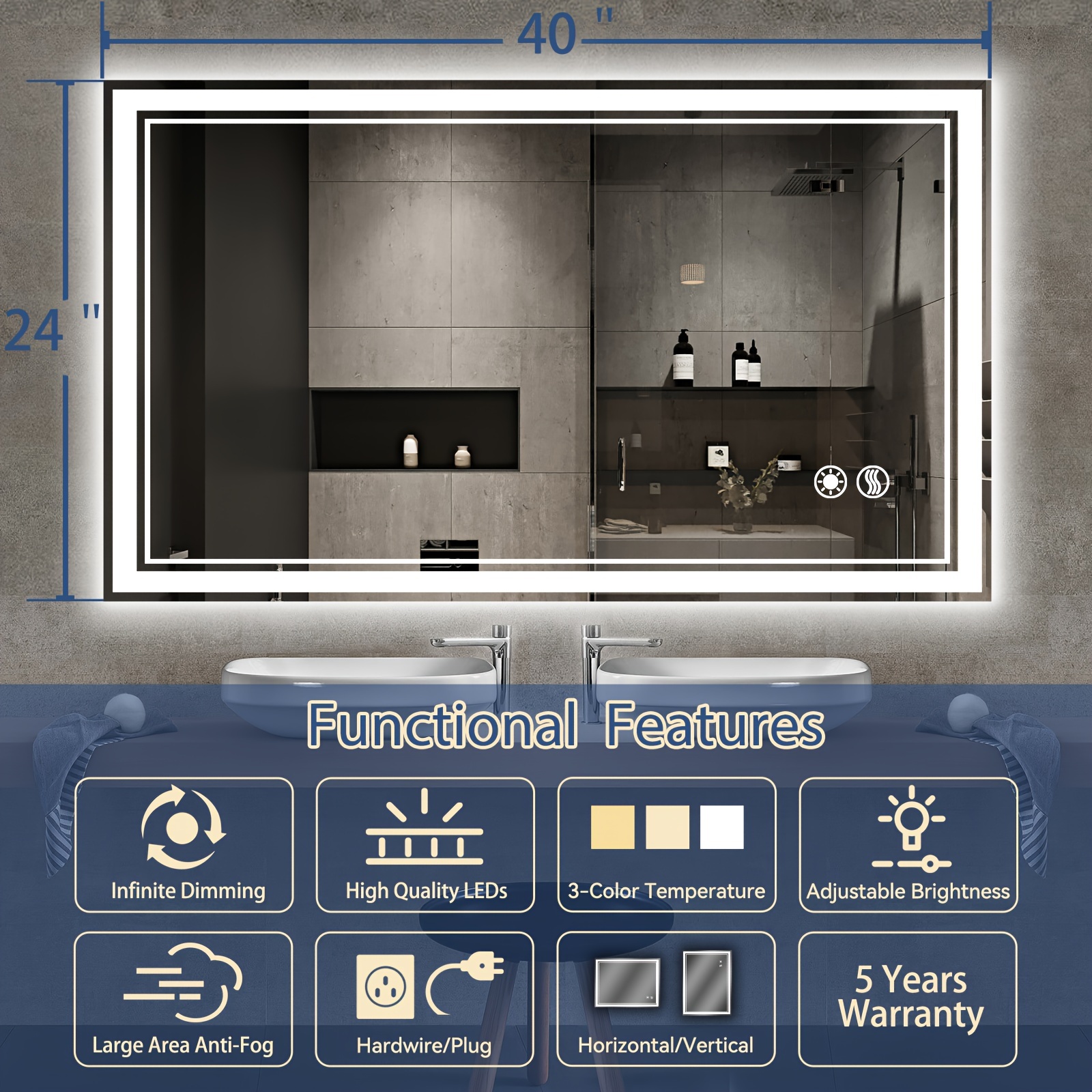 24x36''-24x32'' Bathroom Mirro - đánh giá và giá Home Bathroom Colors