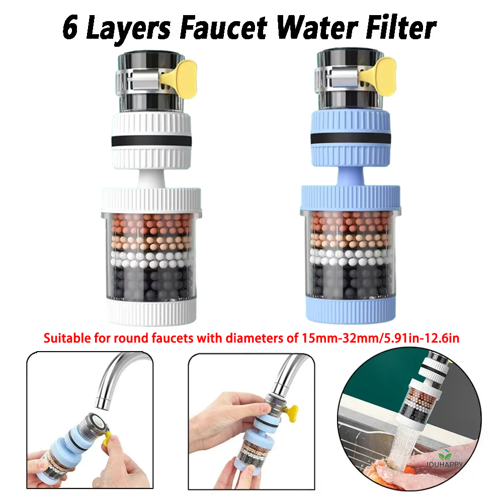 6 Layers Faucet Water Filter U - đánh giá và giá Home Bathroom